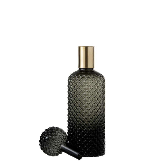 Bouteille verre noir / or