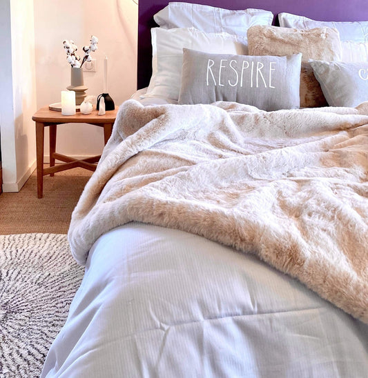 Plaid épais tout doux beige 130x180cm