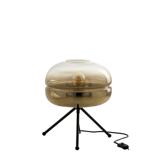 Lampe moderne trépied noir/or