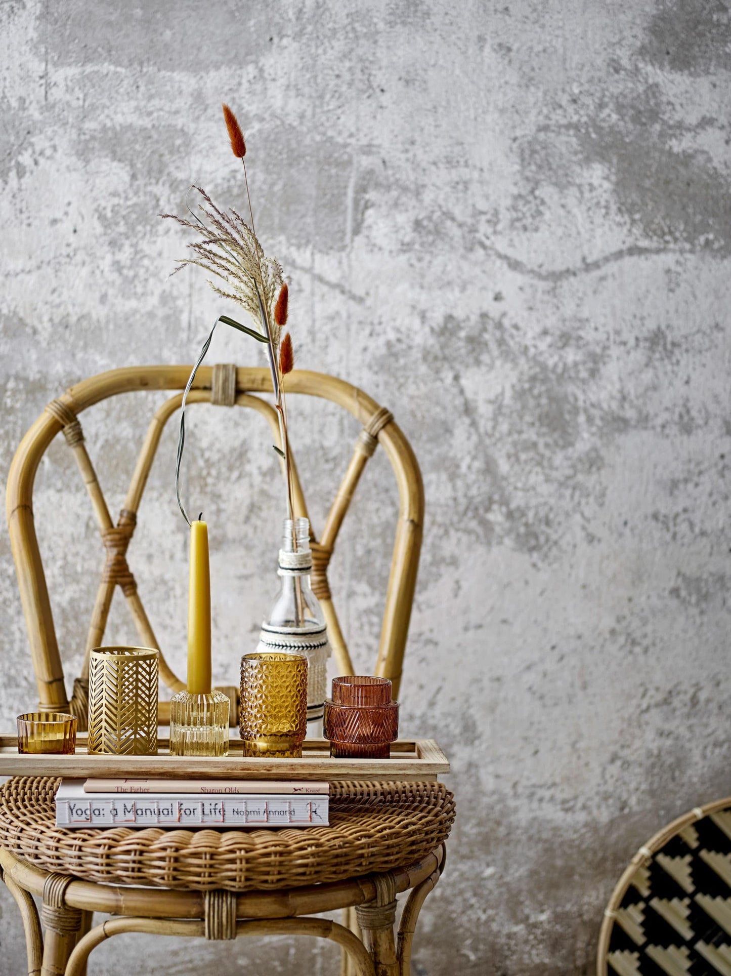 Ensemble de 9 photophores et plateau bois