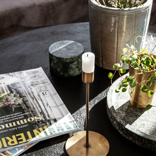 Bougeoir en laiton (H20cm)