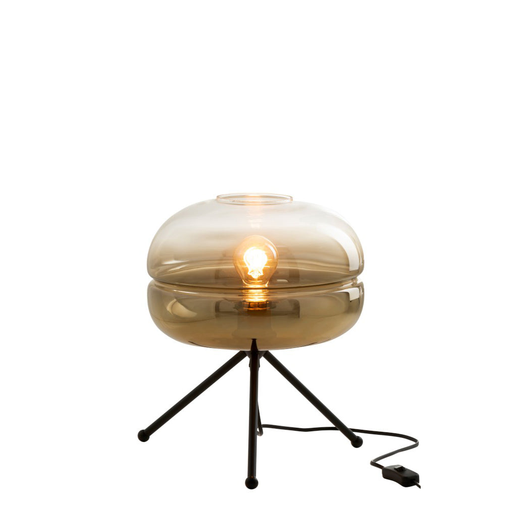 Lampe moderne trépied noir/or