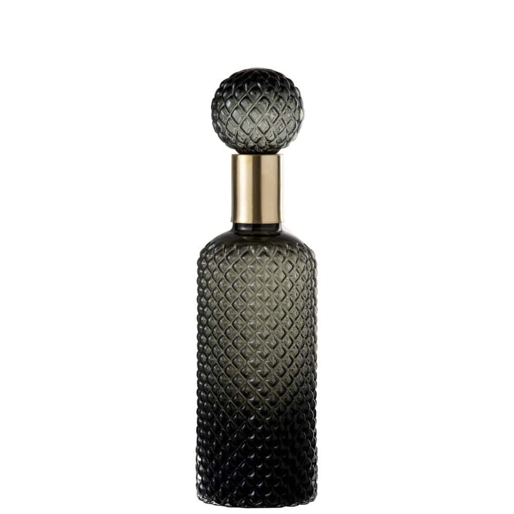 Bouteille verre noir / or