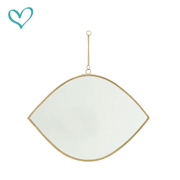 Miroir en forme d'œil, laiton doré