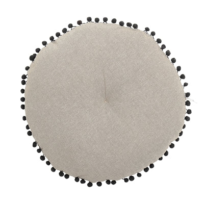 Coussin rond noir et blanc