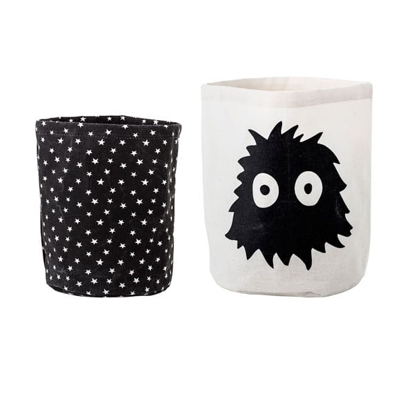 Lot de 2 paniers noirs et blancs