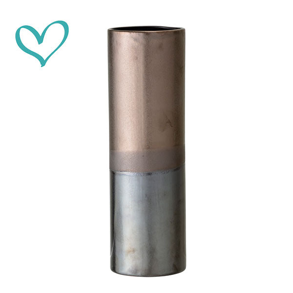 Vase en grès, couleur bronze cylindrique