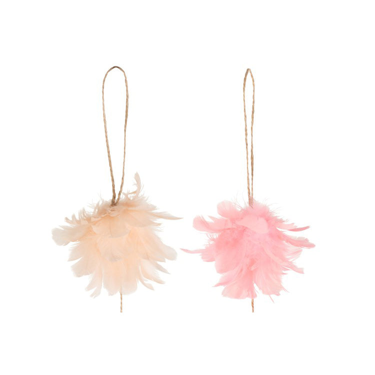 Lot de 3 guirlandes en plumes roses