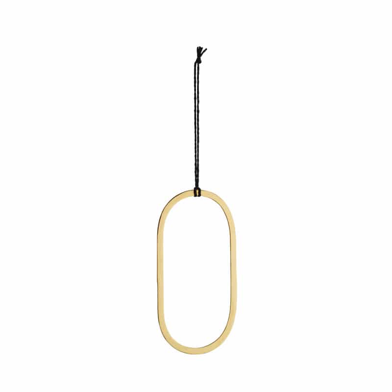 Suspension dorée, forme ovale
