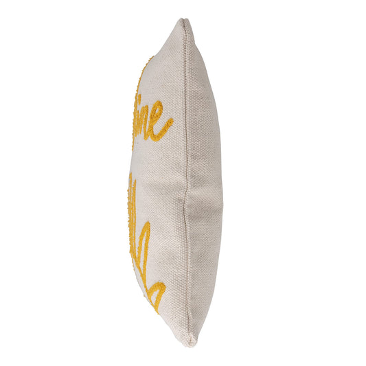 Coussin beige et safran Sunshine