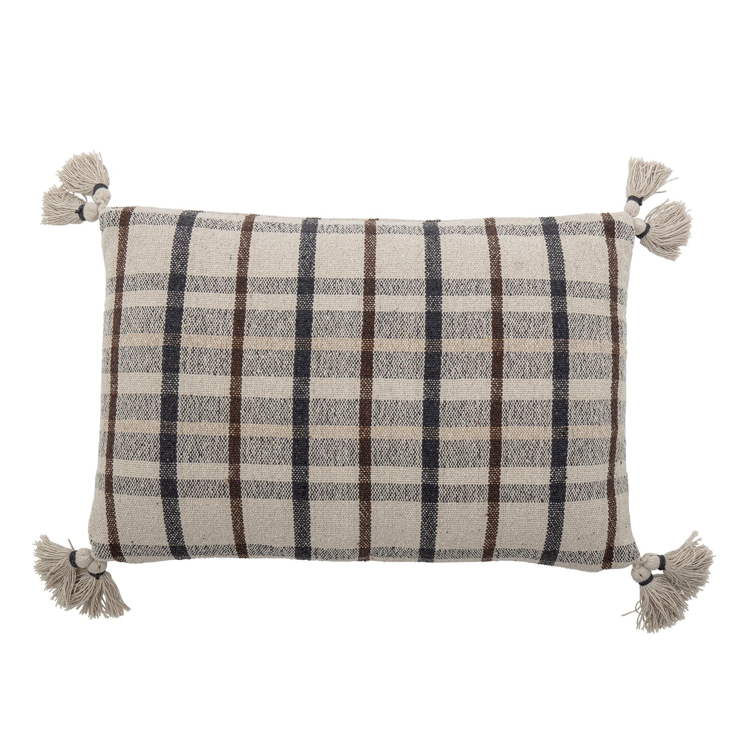 Coussin à carreaux en coton recyclé