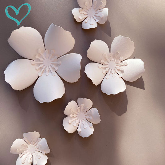 Lot de 5 fleurs, design paper maker français