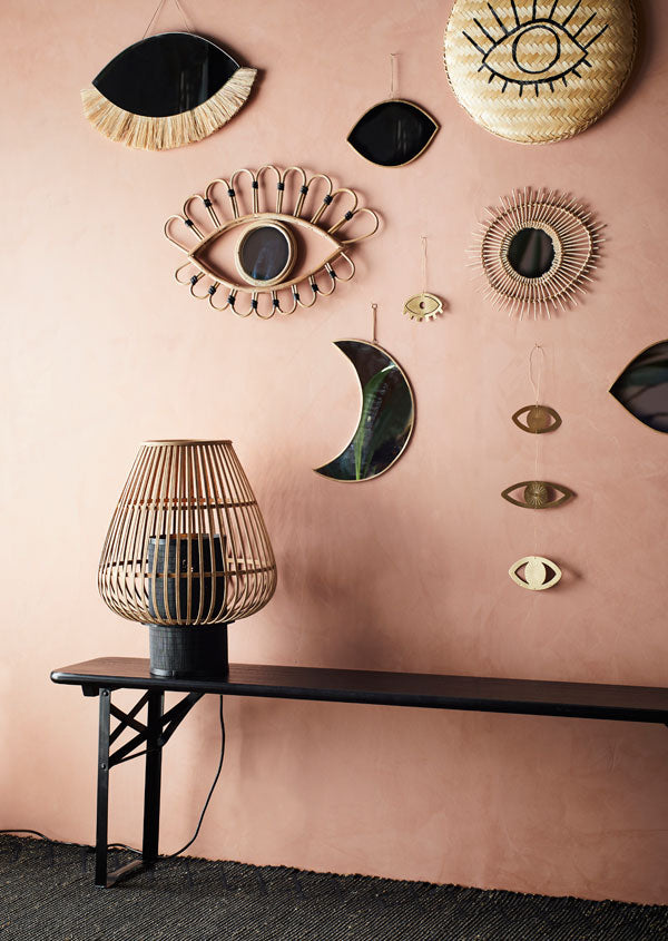 Miroir lune en laiton doré L30cm