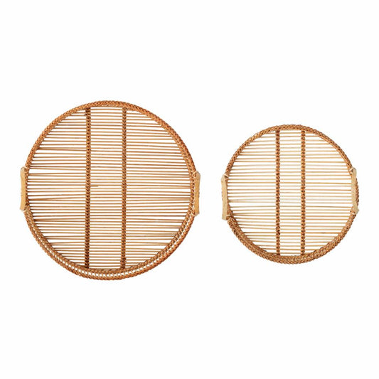 Set de 2 plateaux ronds en bambou – Style Nordic