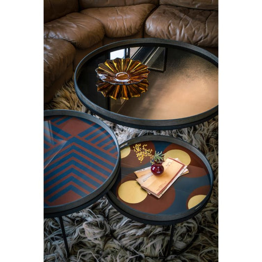 Plateau rond Ethnicraft Midnight Chevron L Ø 61cm