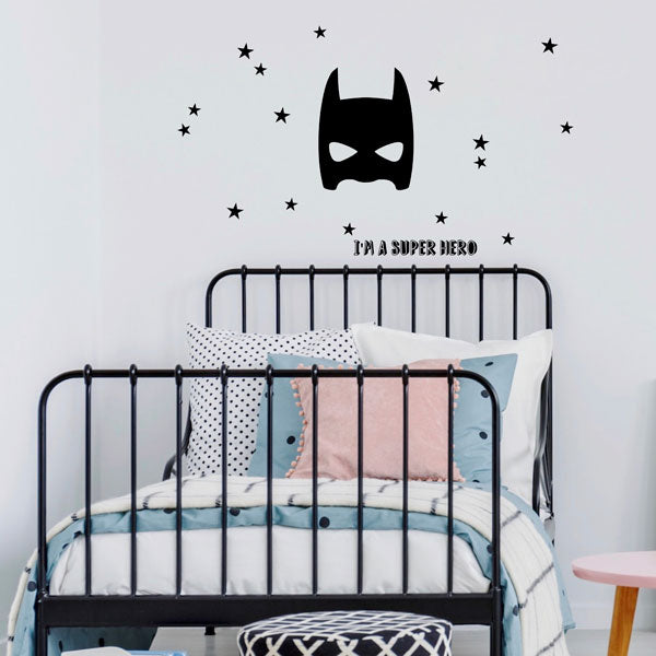 Stickers enfant super héro noir
