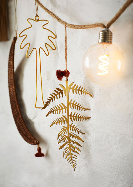 Suspension palmier contours dorés