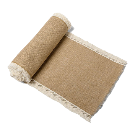 Grand chemin de table jute et franges 30cmx5m