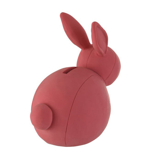 Jolie petite tirelire lapin rose poudré