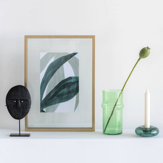 Cadre avec illustration 30x42cm transparent contours dorés