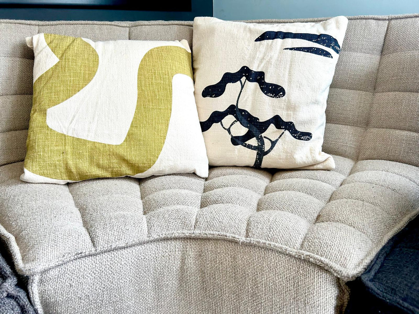 Coussin méditerranée bleu