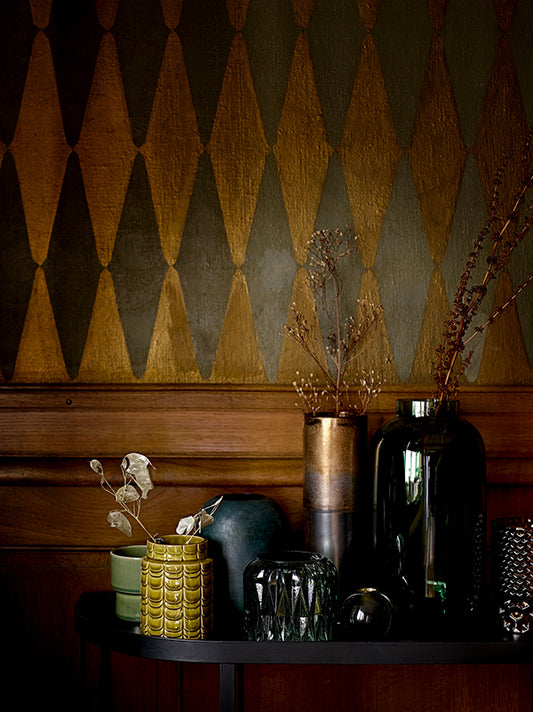 Vase en grès, couleur bronze cylindrique