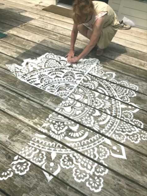 Pochoir mandala rosace Grand modèle 184x184cm