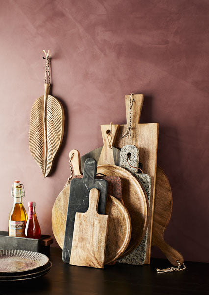 Feuille en bois de manguier 38cm