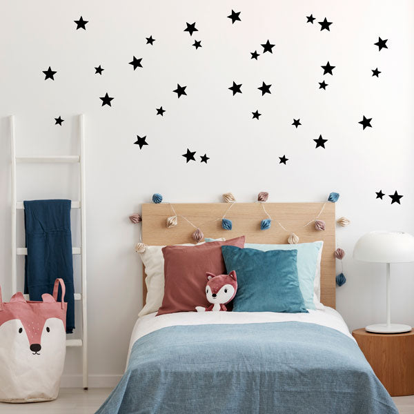 Stickers étoiles noires (lot de 48)