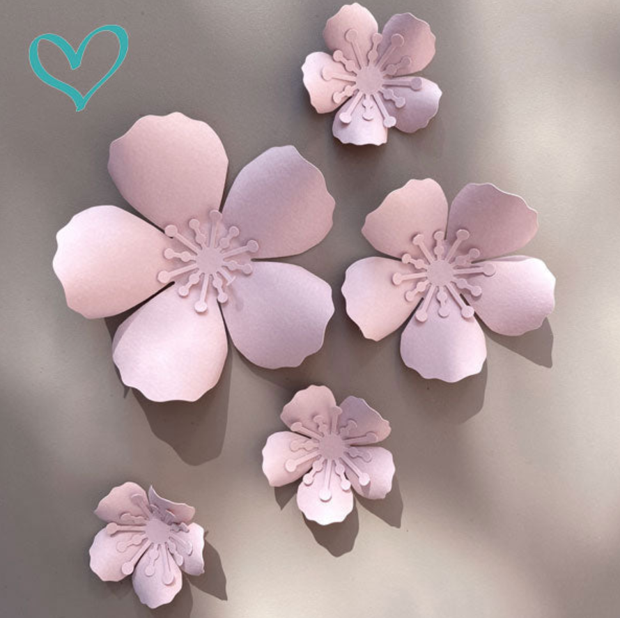 Lot de 5 fleurs, design paper maker français
