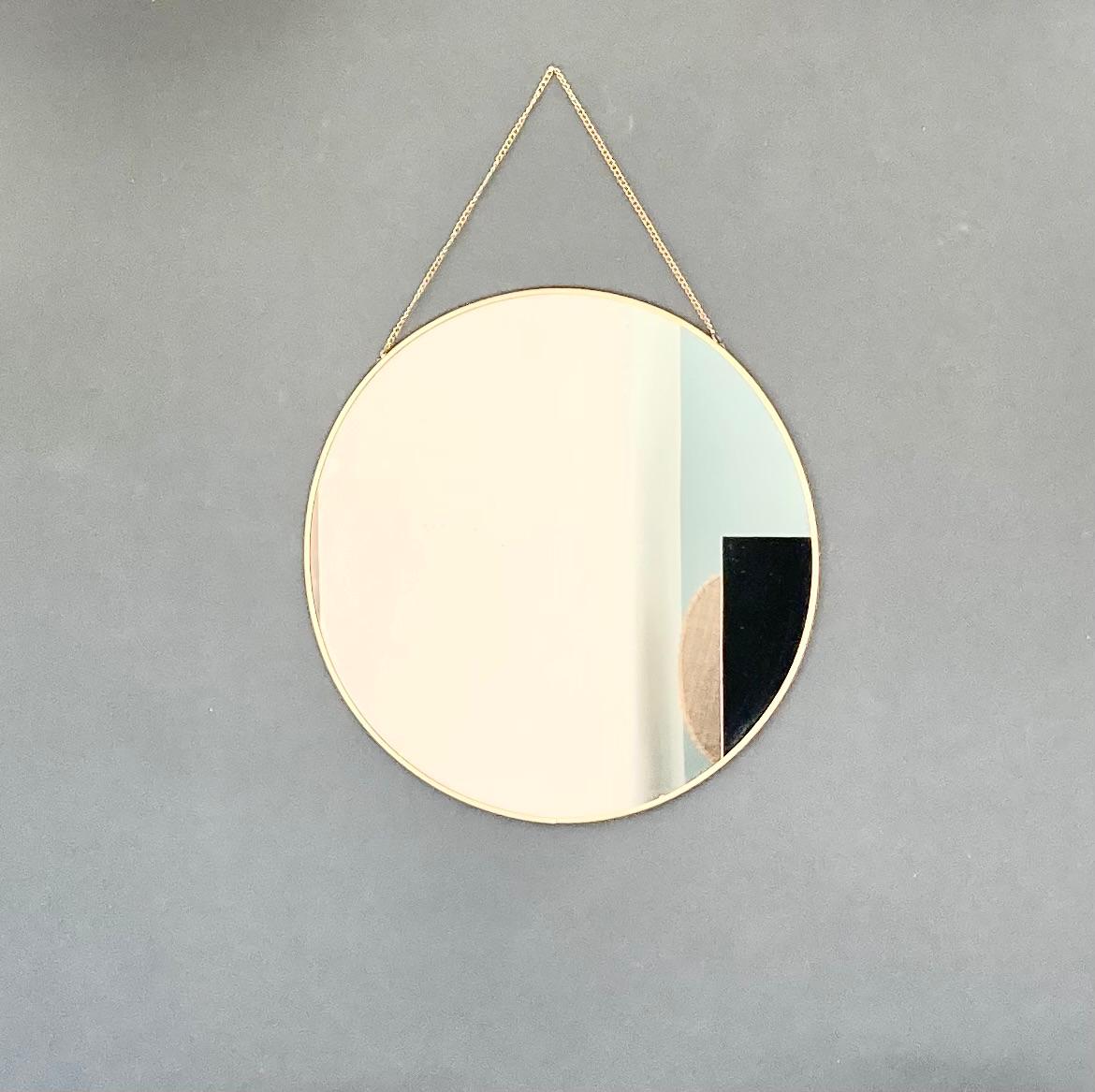 Miroir rond en laiton Ø 38cm