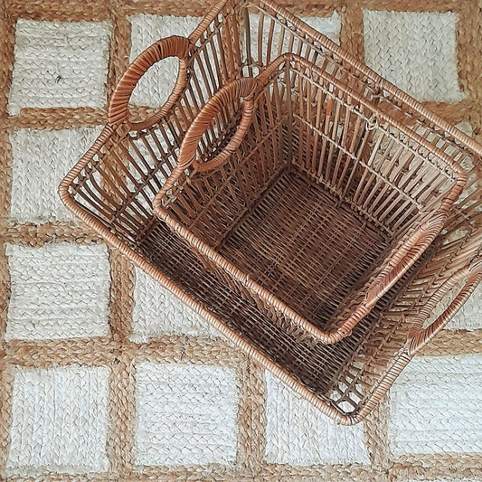 Panier cabane en rotin