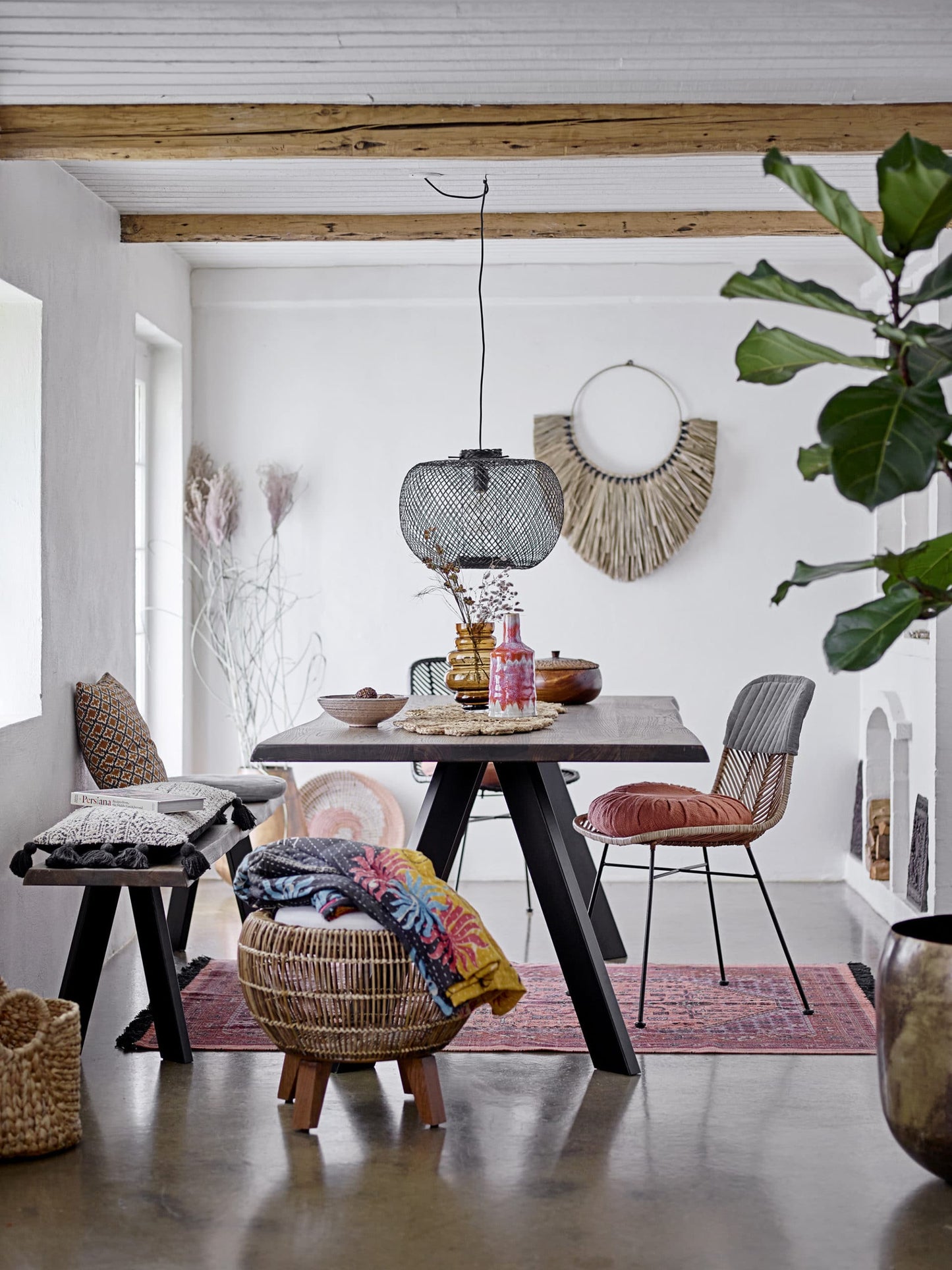 Suspension en bambou noire (Ø42 H30cm)