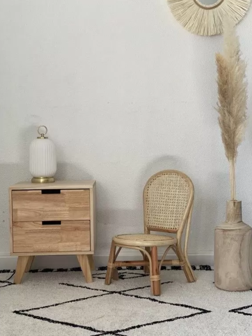 Table de chevet en bois naturel