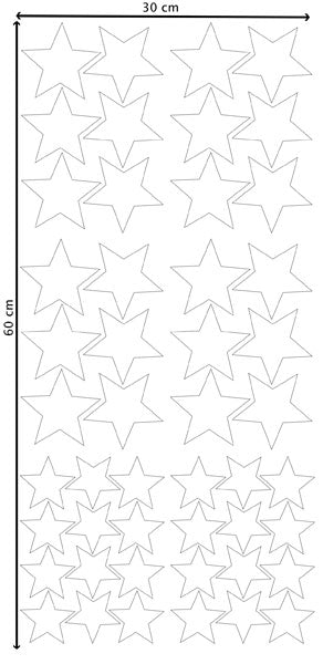 Stickers étoiles blanches (lot de 48)