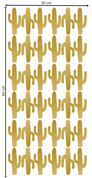 Stickers Cactus dorés (lot de 36)