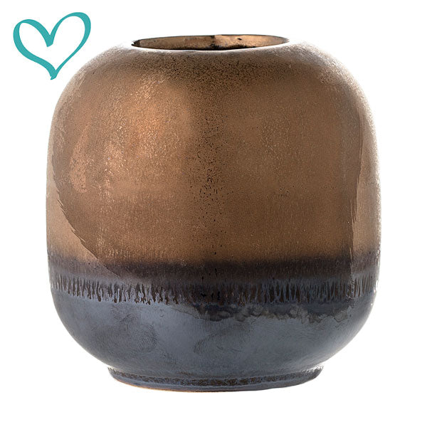 Vase en grès, couleur bronze