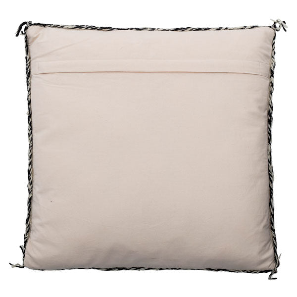 Coussin en laine motifs noir et blanc 50x50cm