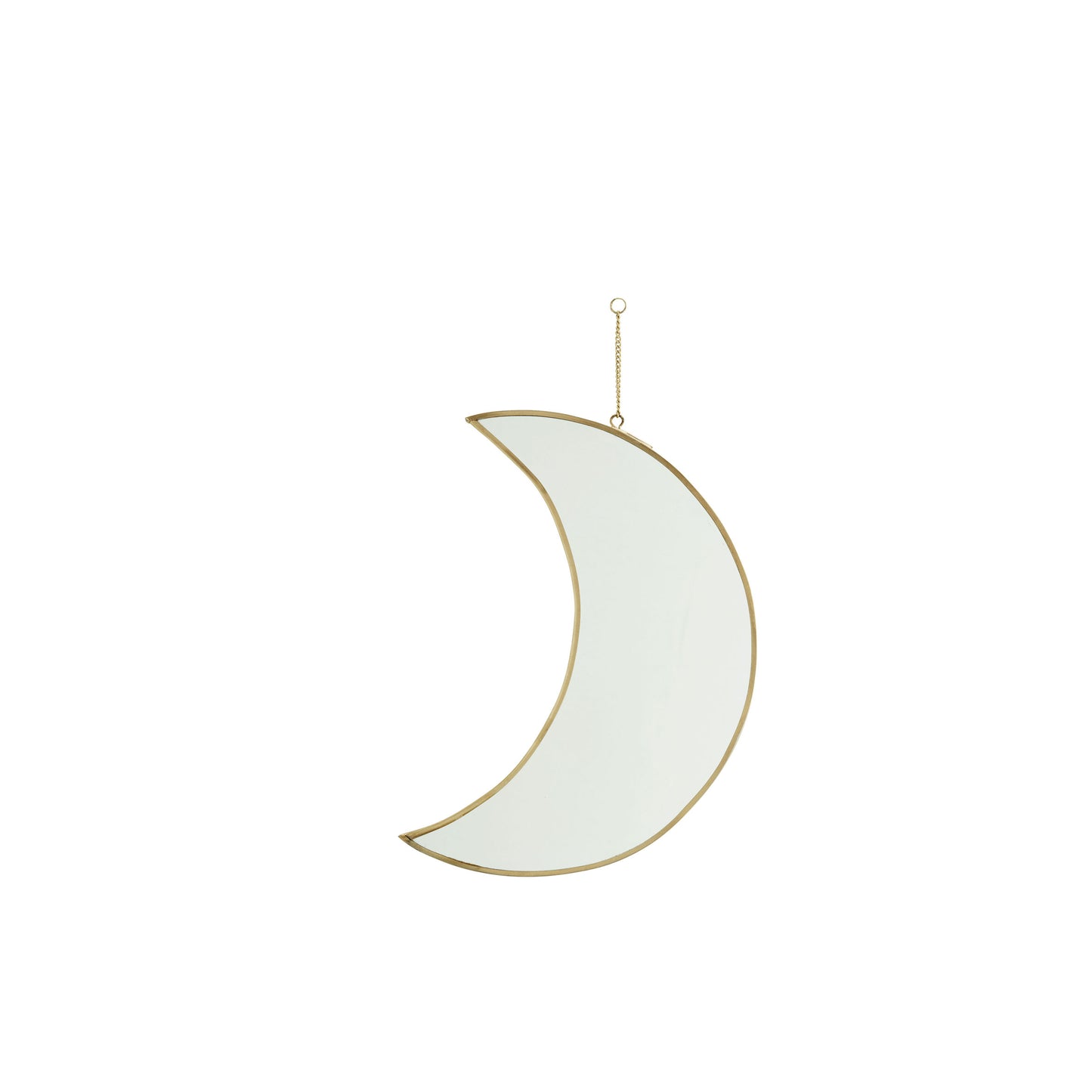 Miroir lune en laiton doré L20cm