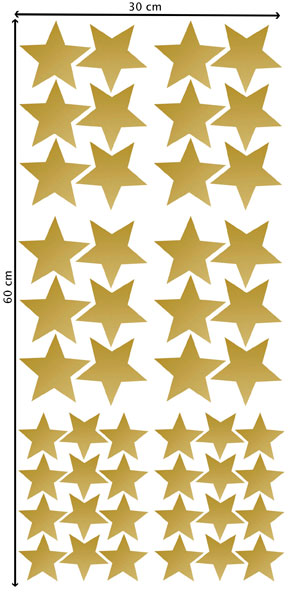 Stickers étoiles dorées (lot de 48)