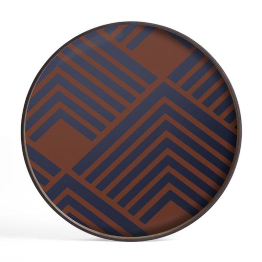 Plateau rond Ethnicraft Midnight Chevron L  Ø 61cm
