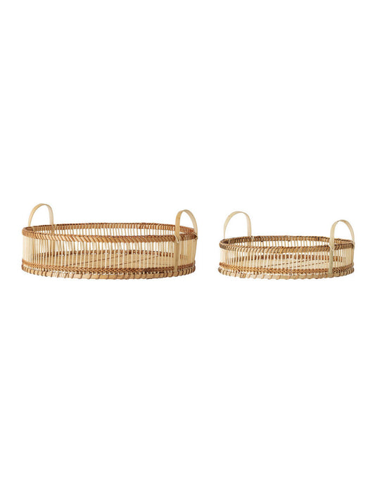 Set de 2 plateaux ronds en bambou – Style Nordic