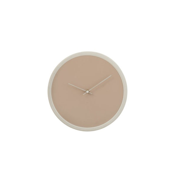 Horloge en bois beige / blanc (diamètre 30cm)