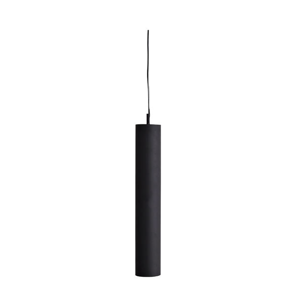 Grand plafonnier cylindrique noir (Ø10 L62cm)