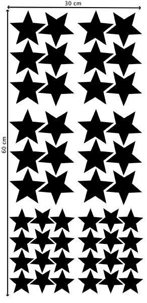 Stickers étoiles noires (lot de 48)